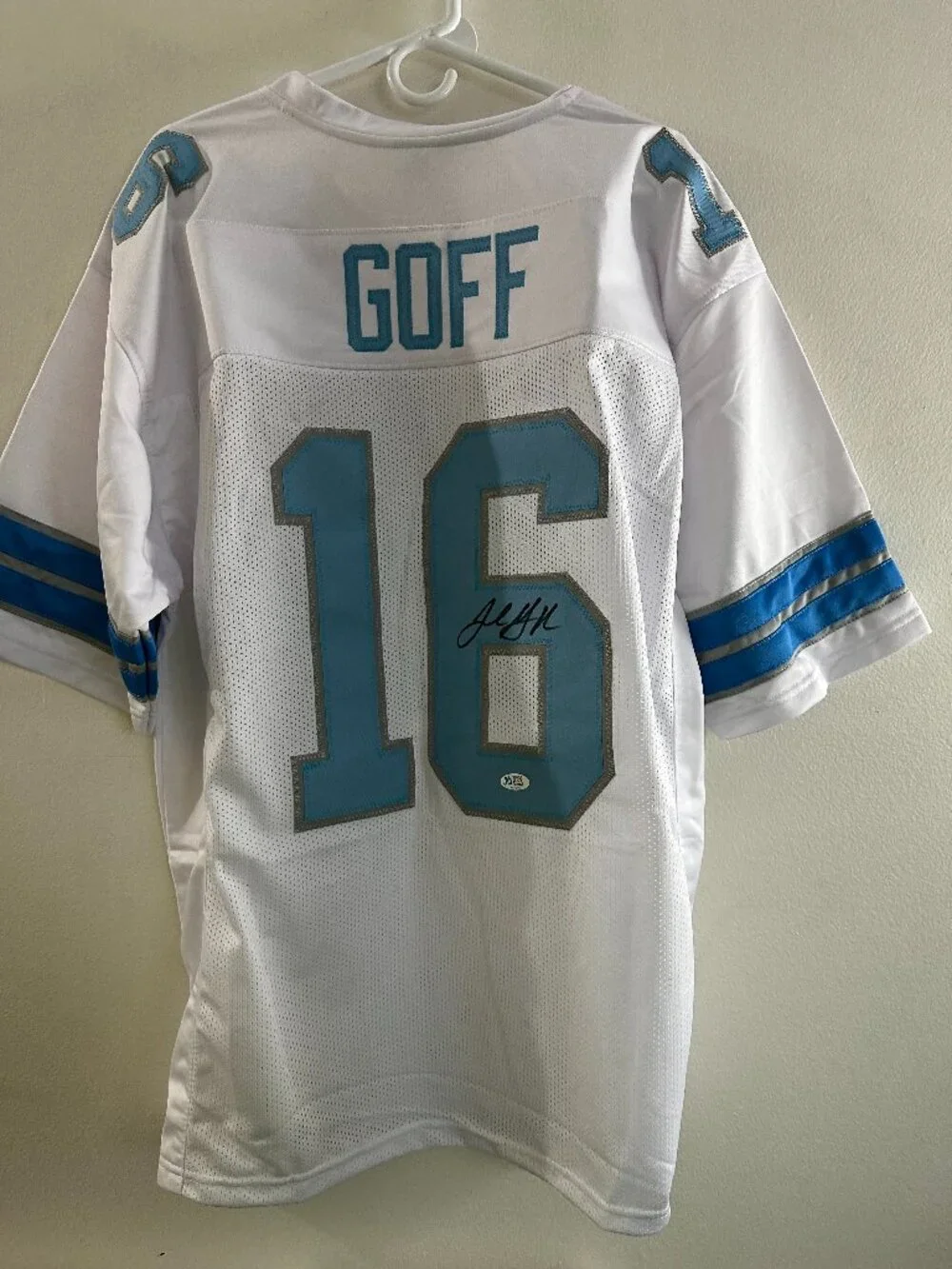 JARED GOFF SIGNED DETROIT LIONS AUTOGRAPHED CUSTOM FOOTBALL JERSEY W/COA XL 696 - Picture 1 of 11